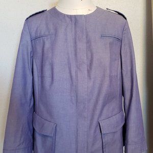 EUC *AKRIS punto* Women´s Light Purple Cinch Waist Peplum Zip Jacket 12